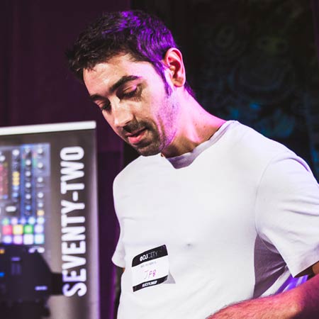 DJ JFB performing on the RANE TWELVE and SEVENTY-TWO