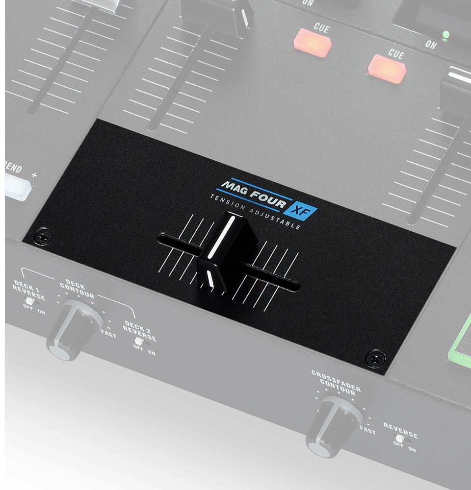 RANE ONE includes the MAG FOUR crossfader. Our lightest and smoothest fader ever